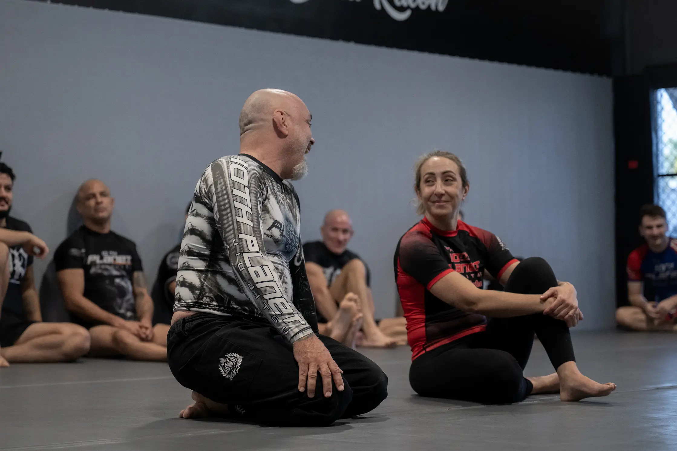 Eddie Bravo and Heather Jo Clark coaching