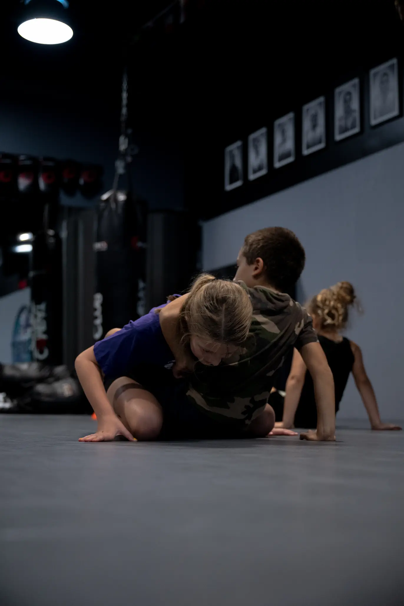 Kids BJJ grappling practice in Boca Raton